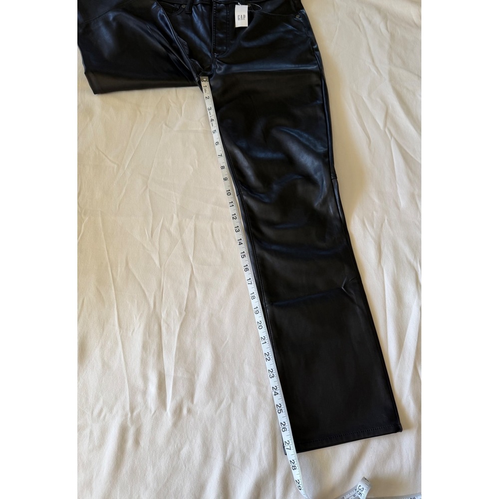 Gap Vintage Slim High Rise Faux Leather Pants Black Vegan 29/8R 406629-00-1 NEW - Picture 8 of 9